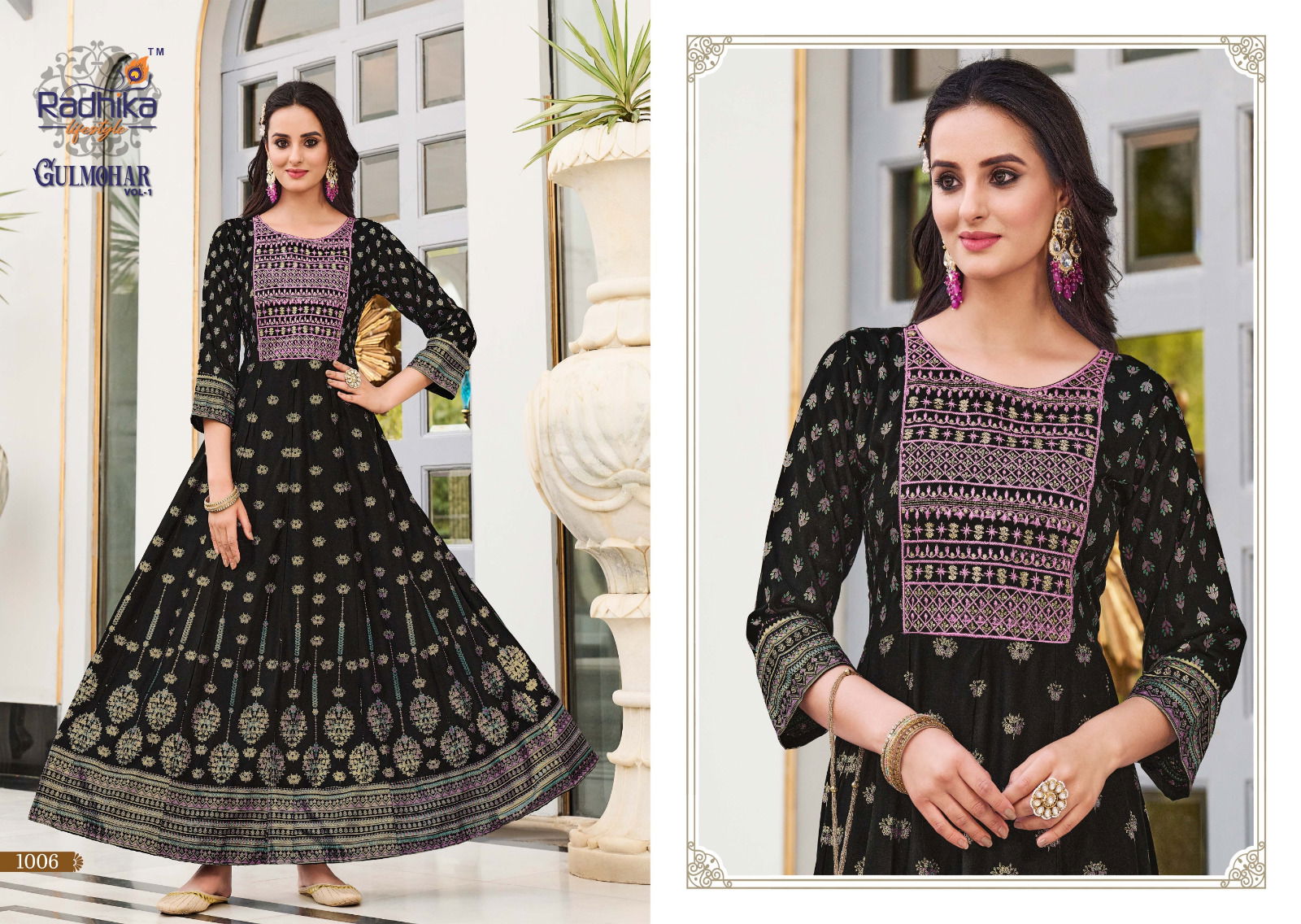 Gulmohar Vol 1 By Radhika Long Anarkali Kurtis Catalog